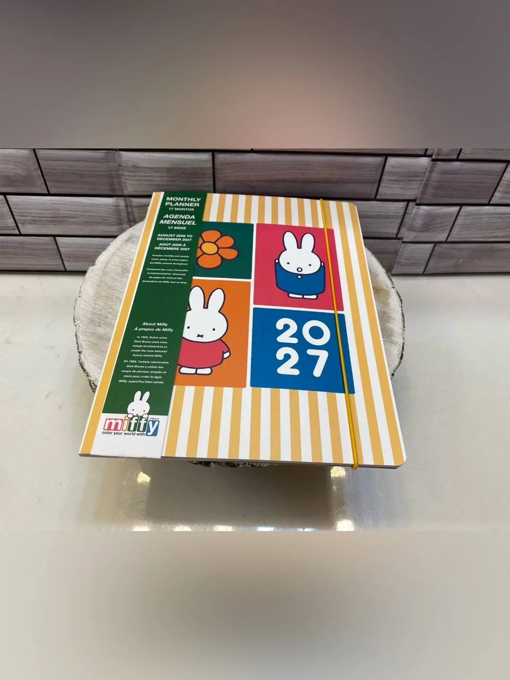 Miffy ❤️  Monthly 17 months Planner Aug 2026 to Dec 2027 Orange stripe NWT